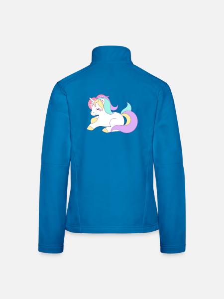 Einhorn - Frauen Softshelljacke - Schwarz - Hinten