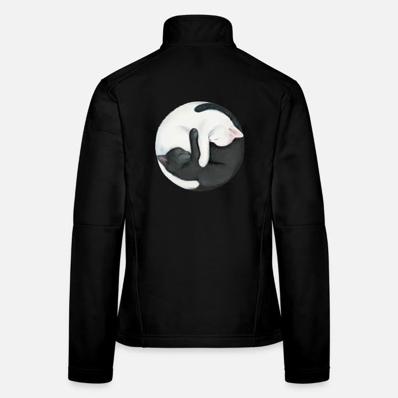 Yin Yang Balancing Cats Women's Softshell Jacket