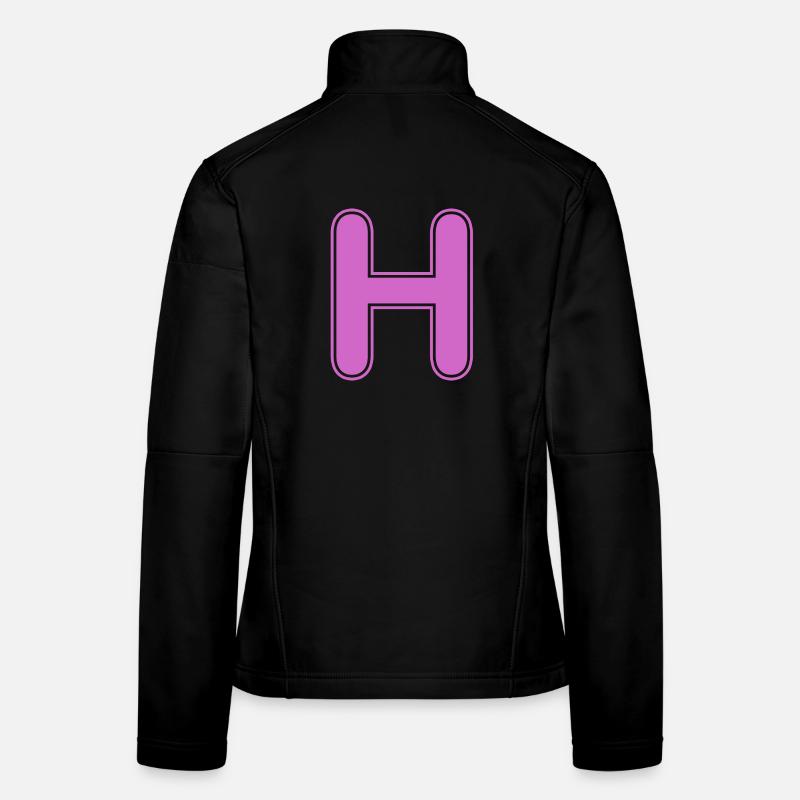 H lettre Alphabet Nom Épeller Cadeau Veste en tissu softshell Femme