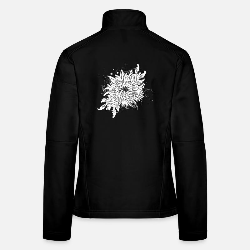 chrysanthème blanc Veste en tissu softshell Femme