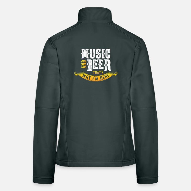 Musik und Bier deshalb bin ich hier! Frauen Softshelljacke