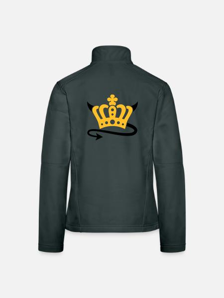 Devil | Queen | King | Königin | König | Crown | - Women's Softshell Jacket - black - Back