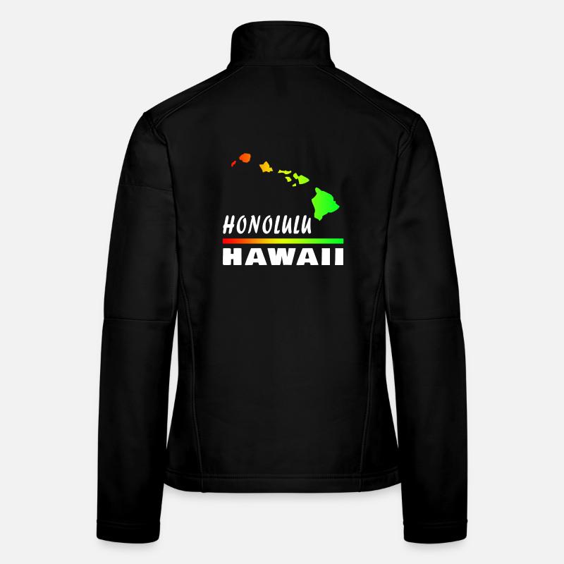 Hawaii Honolulu with Map / Gift Map Women's Softshell Jacket