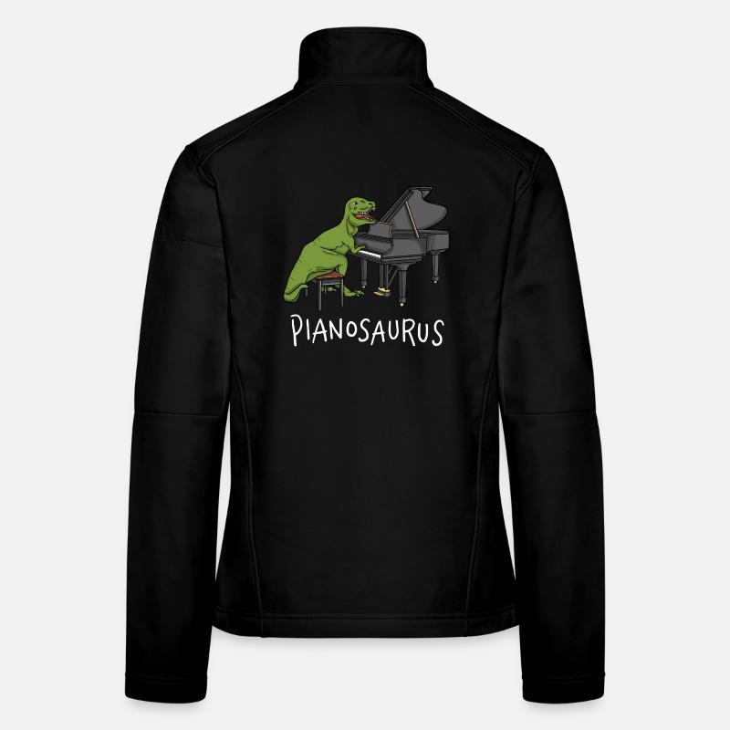 Pianosaurus Rex - Piano Playing Dinosaur - Women's Softshell Jacket - black