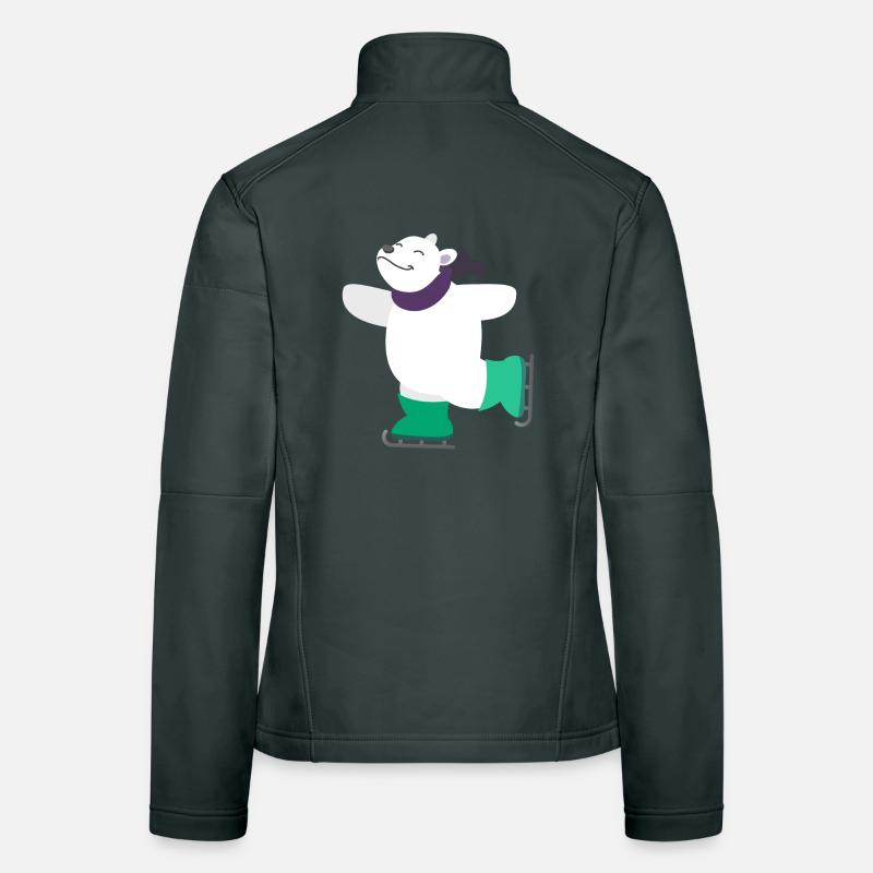 Kindermotiv Tiershirt Geschenkidee Eisbär auf Eis Frauen Softshelljacke