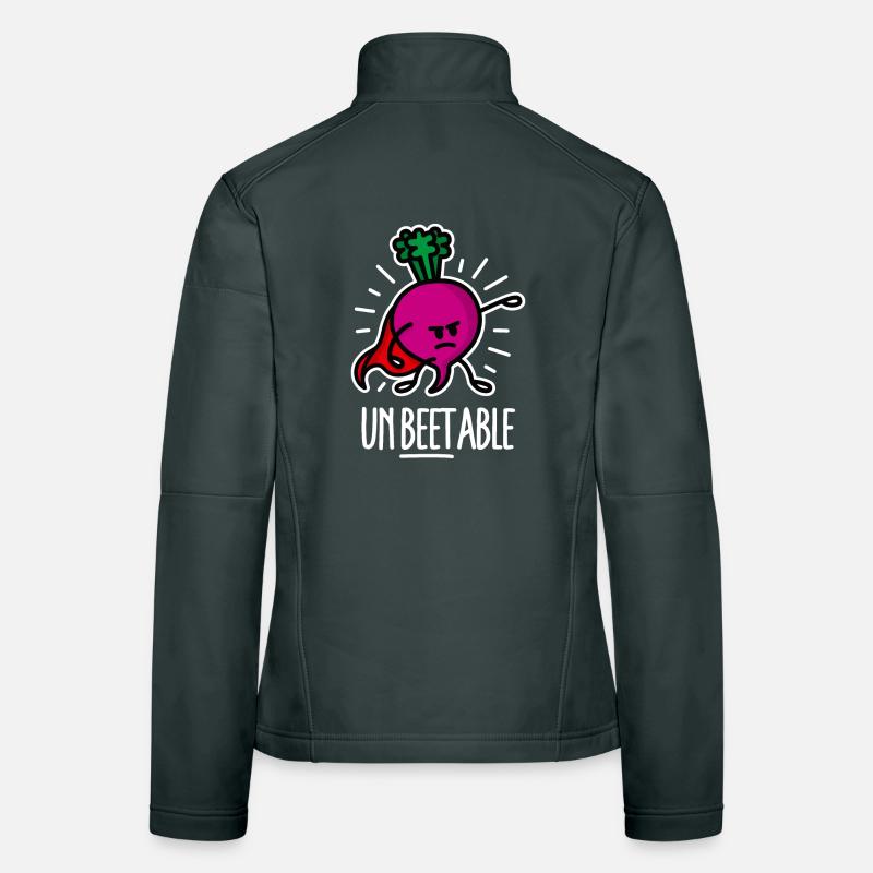 Unbeetable / unbeatable beetroot beet on dark Women's Softshell Jacket