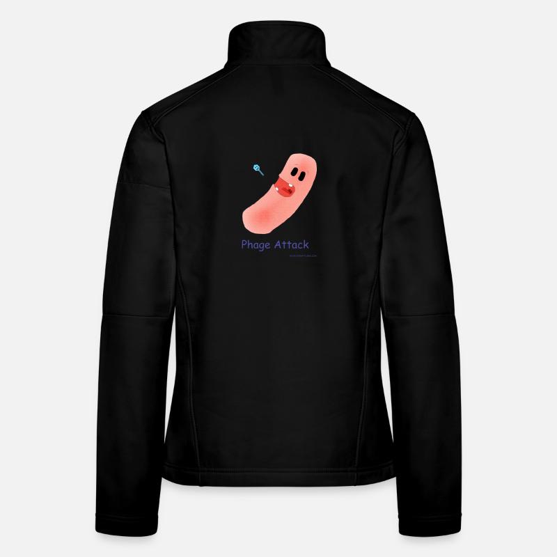 Phage Attack - Bakterium & Bakteriophage - Frauen Softshelljacke - Schwarz