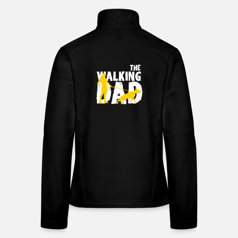 Walking dad and dog Women's Softshell Jacket