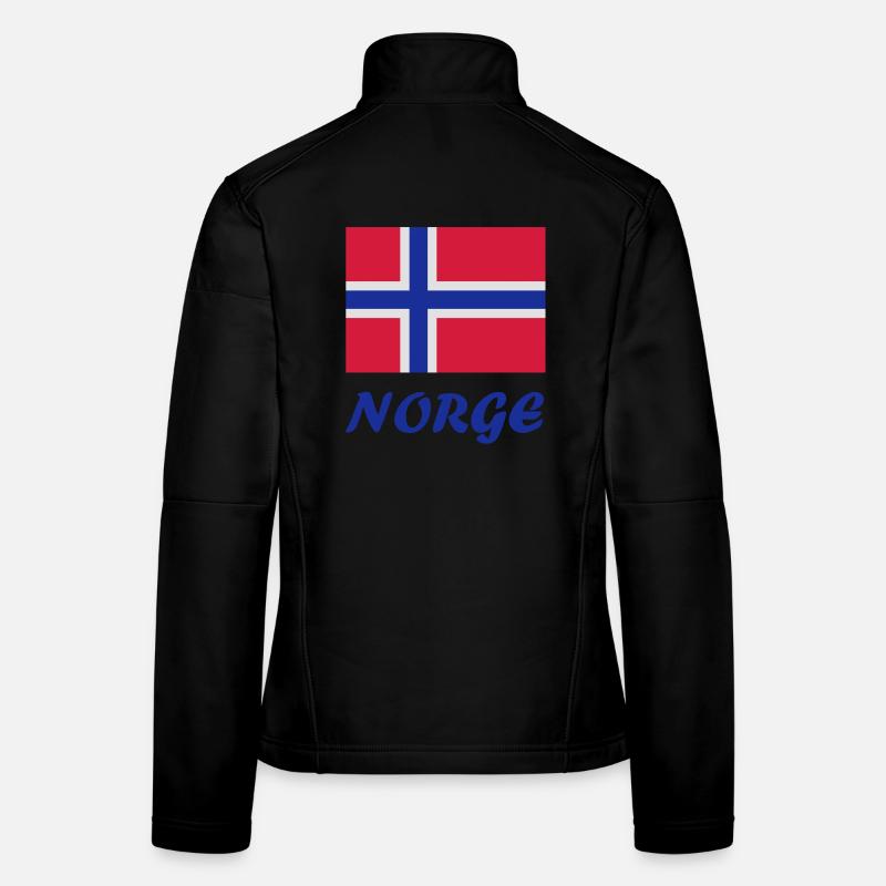 Norwegische Flagge - Frauen Softshelljacke - Schwarz