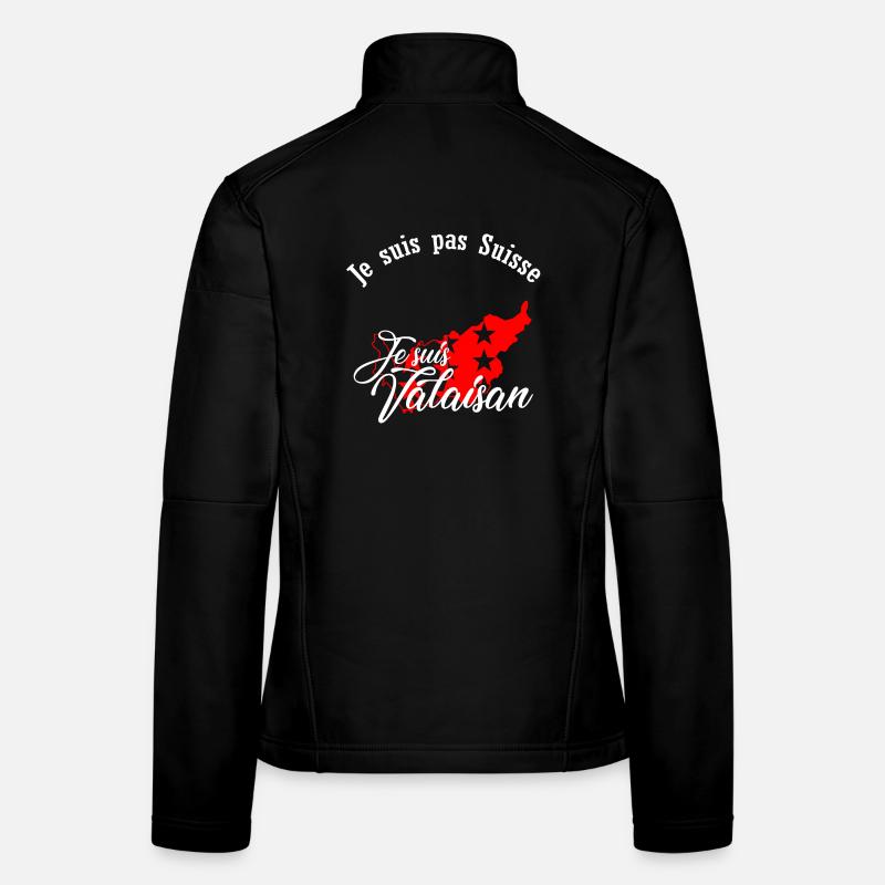 Ich bin ein Walliser Carte Valais Rouge Frauen Softshelljacke