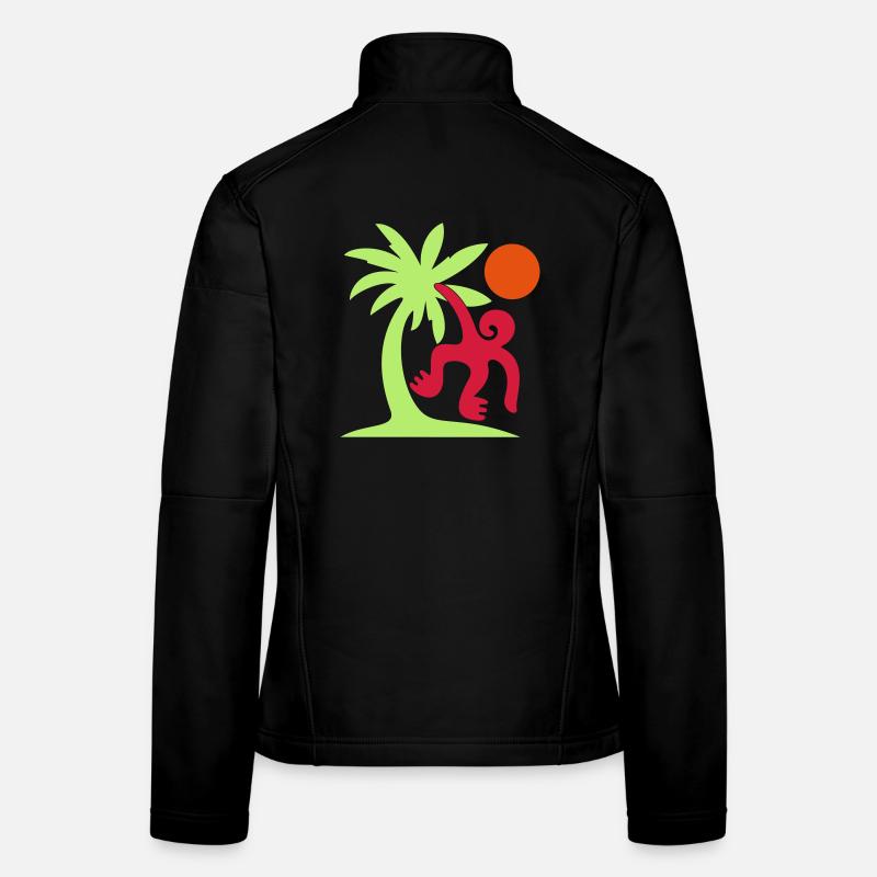 Affe Palme Sonne Frauen Softshelljacke