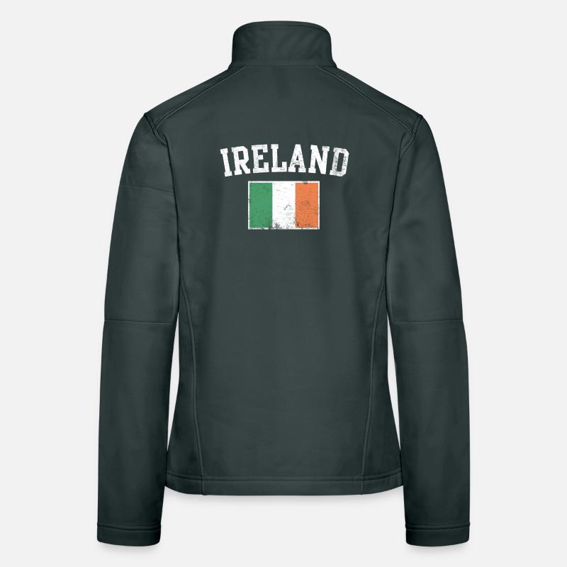 Ireland Flag Varsity Crest Tee Women's Softshell Jacket