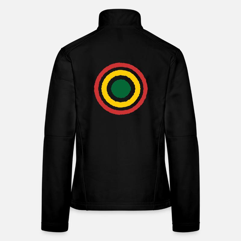 Abstract Concentric Reggae Circle Design Women's Softshell Jacket