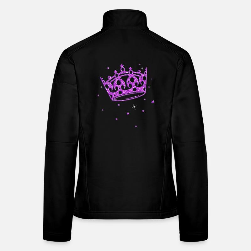 Krone Glitter Prinzessin Geburtstag Princess - Frauen Softshelljacke - Schwarz