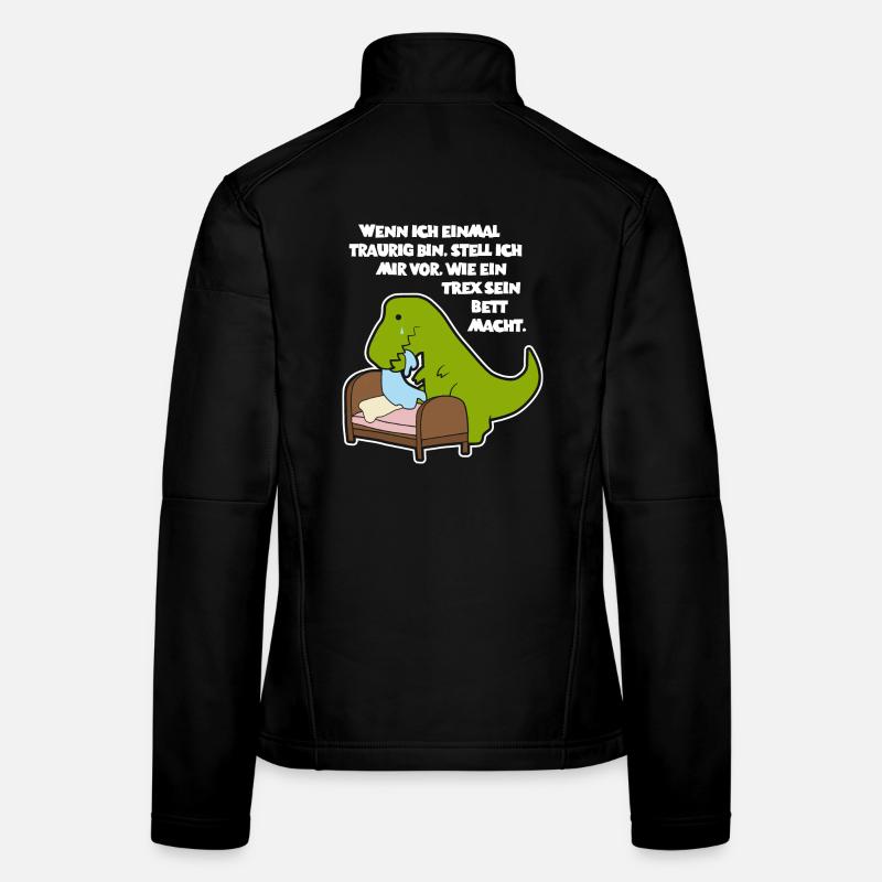 T-Rex at bed - Design - Women's Softshell Jacket - black