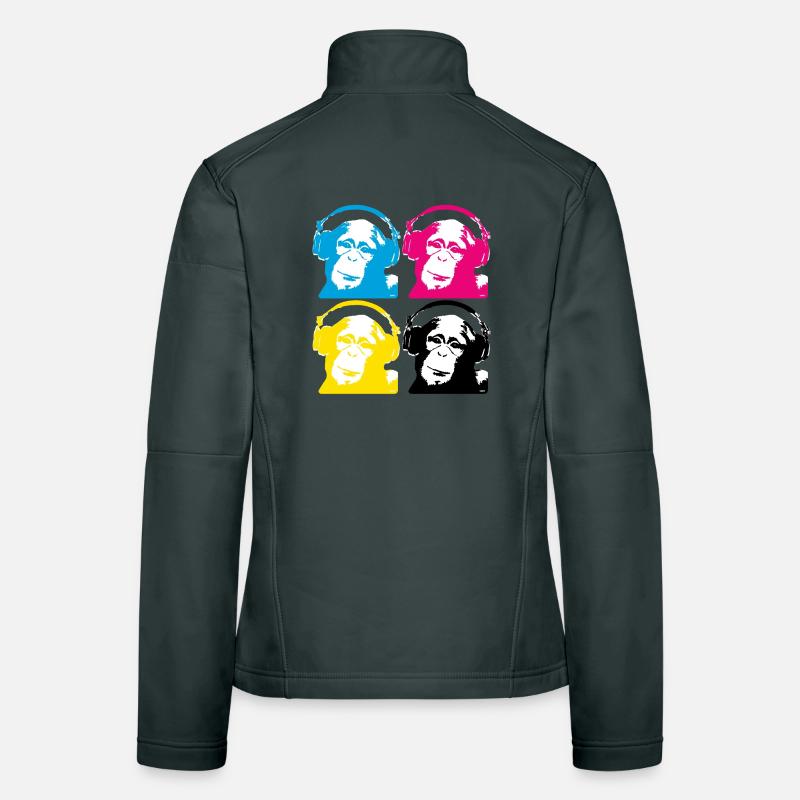 4 dj monkeys Frauen Softshelljacke