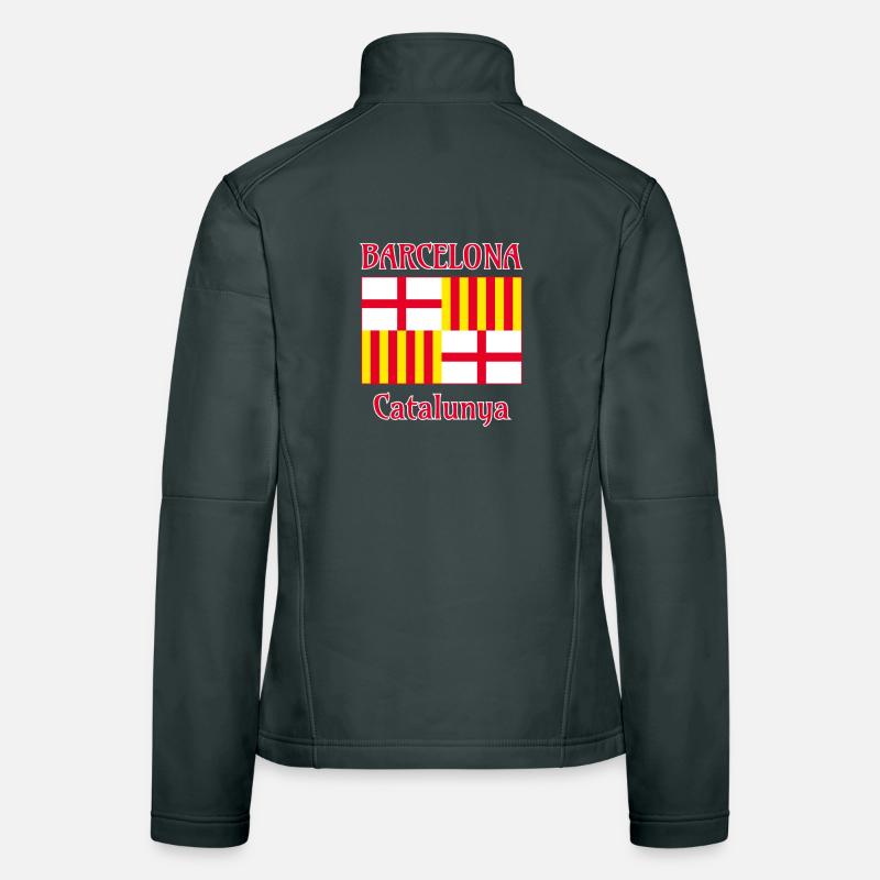 Drapeau de Barcelone en rouge, blanc et jaune Veste en tissu softshell Femme