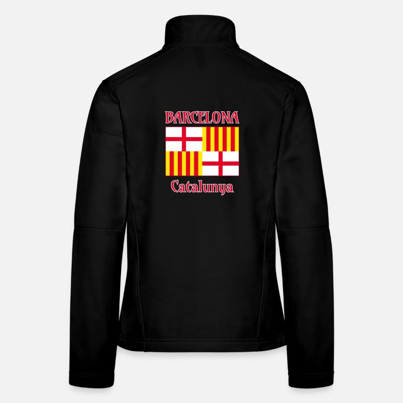 Drapeau de Barcelone en rouge, blanc et jaune Veste en tissu softshell Femme