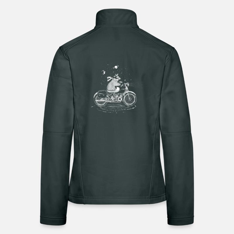 A fox rides a motorcycle Women's Softshell Jacket