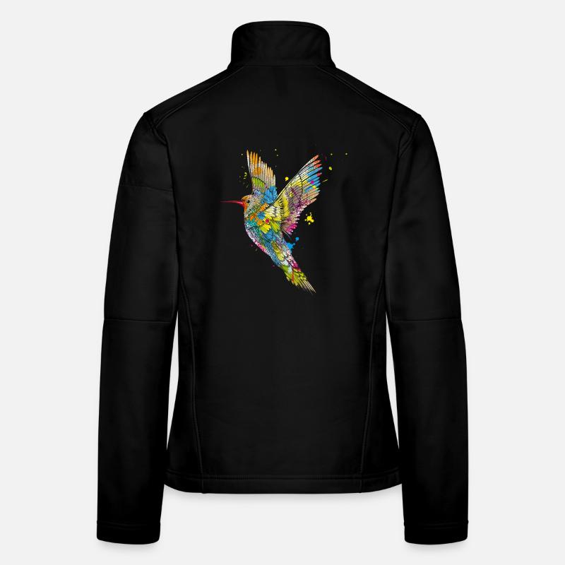Kolibri Graffiti - Frauen Softshelljacke - Schwarz