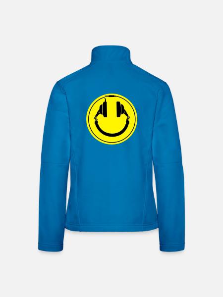 Headphones smiley wire plug - Frauen Softshelljacke - Schwarz - Hinten