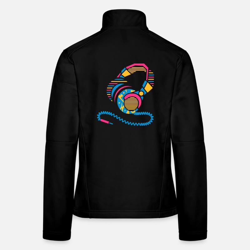 Kopfhörer Muster und Streifen Frauen Softshelljacke