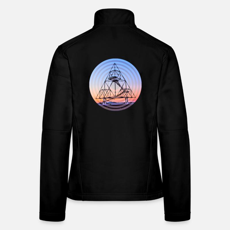 Tetraeder Kreise - Frauen Softshelljacke - Schwarz
