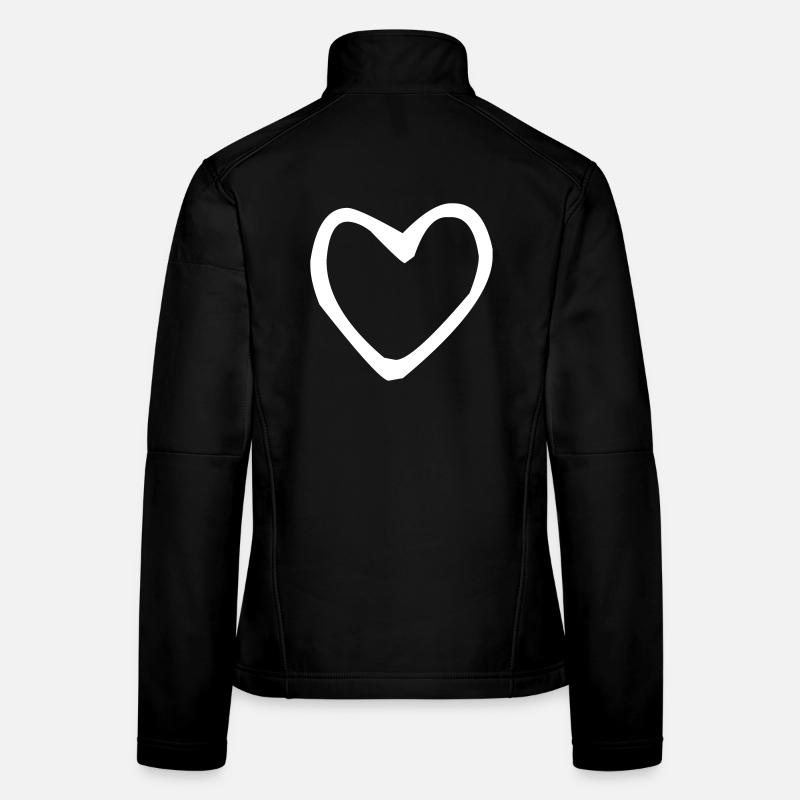 White drawn heart Women's Softshell Jacket