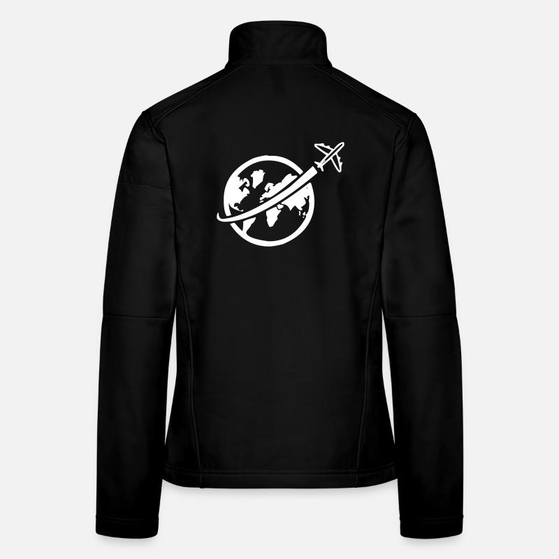 Flugzeug mit Weltkugel Frauen Softshelljacke