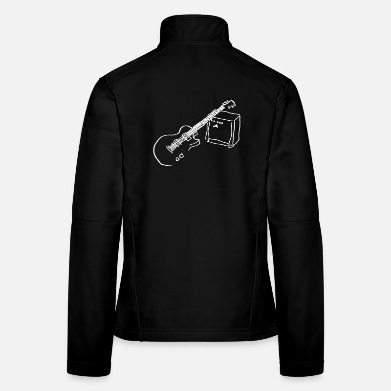 E Gitarre weiss - Frauen Softshelljacke - Schwarz