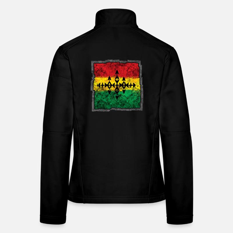Abstraktes Reggae Färbe-Cross Frauen Softshelljacke