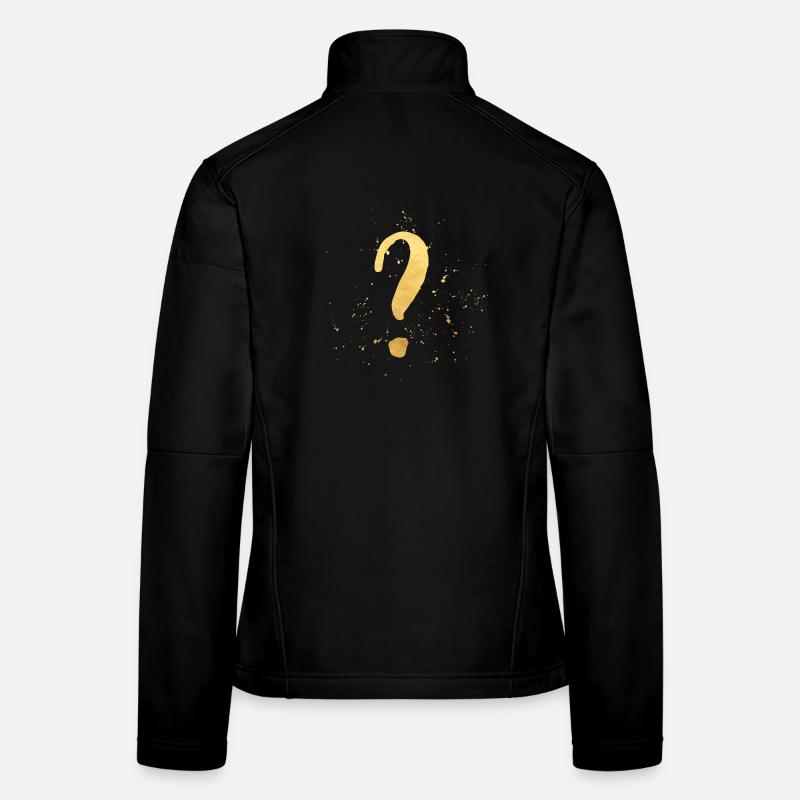 Point d'interrogation symbole de décoration en or et cadeau Veste en tissu softshell Femme