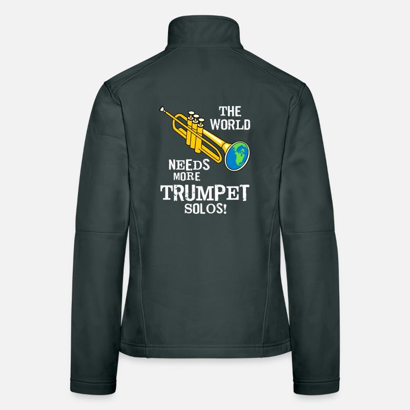 Trompete Solos Weißer Text Frauen Softshelljacke