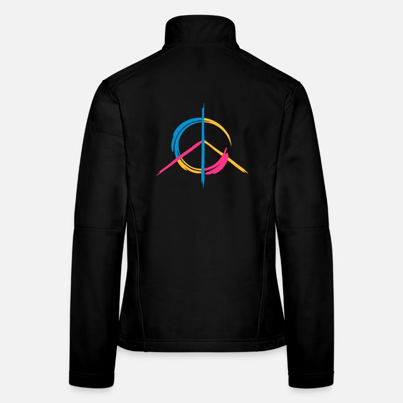 A colorful peace symbol as a graffito Women's Softshell Jacket