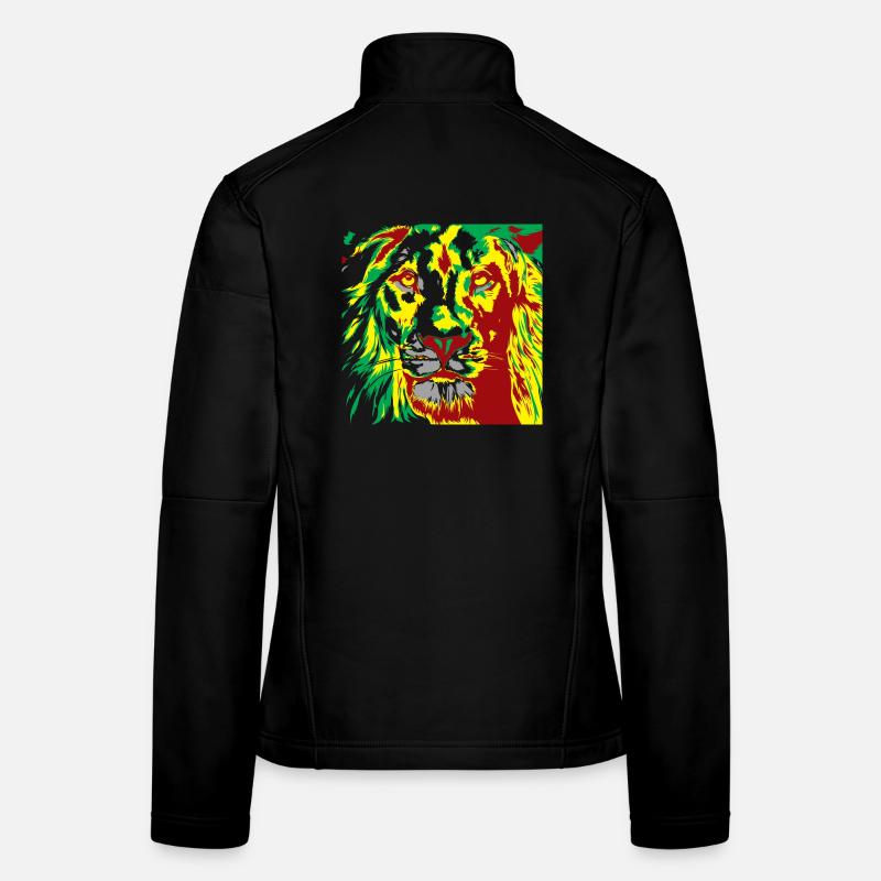 Löwe im Reggae-Farbsprint Frauen Softshelljacke