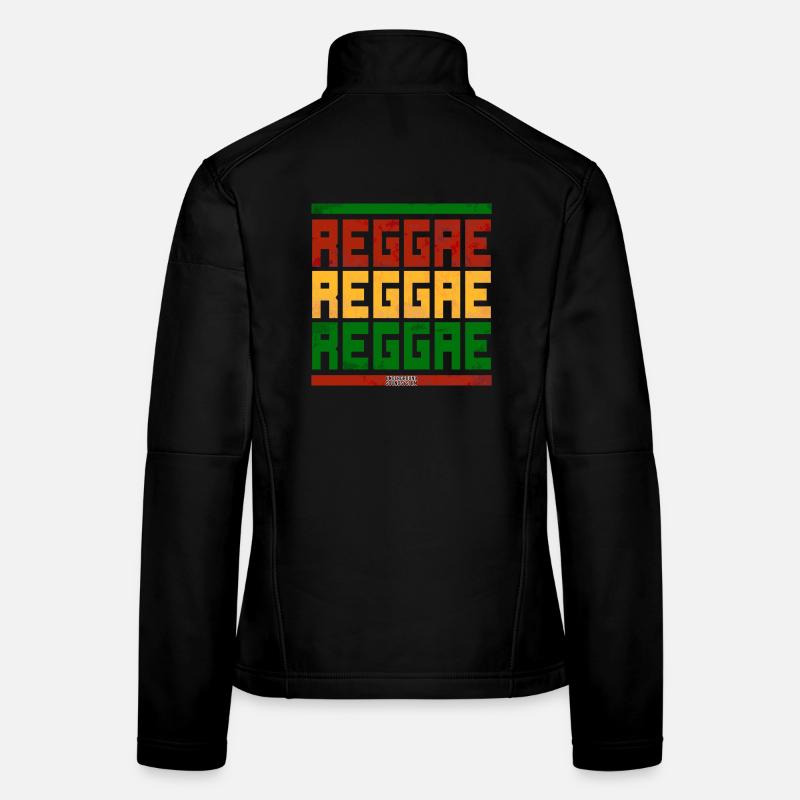 Graphique en bloc de polices reggae Veste en tissu softshell Femme