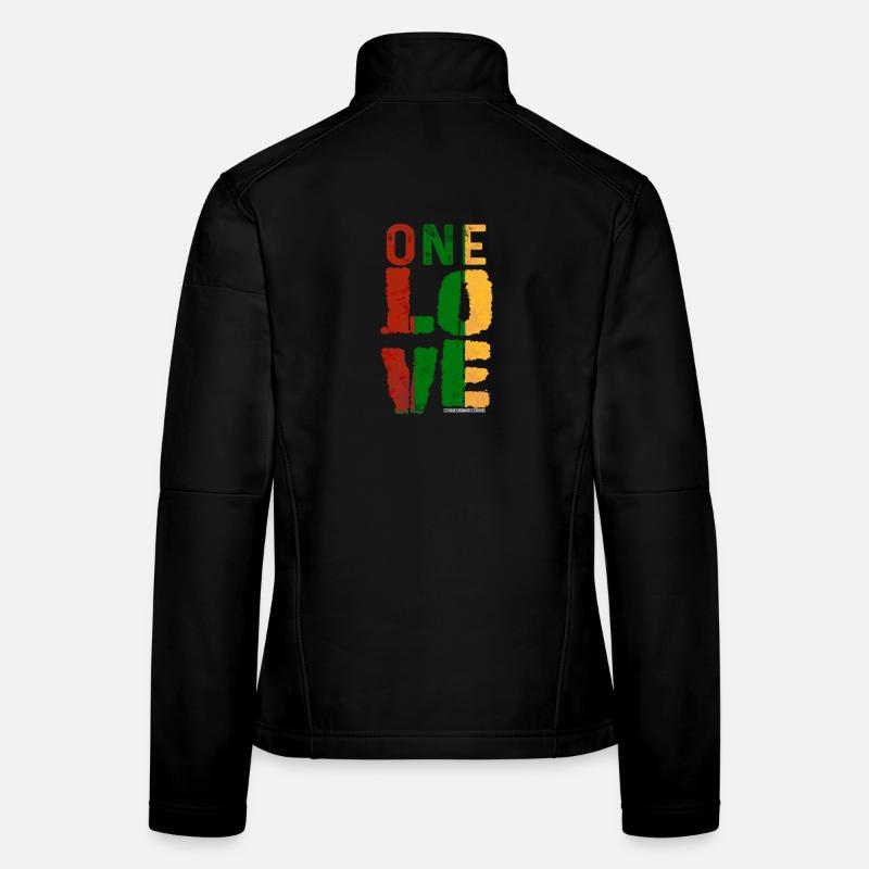 One Love Reggae Farbenband - Frauen Softshelljacke - Schwarz