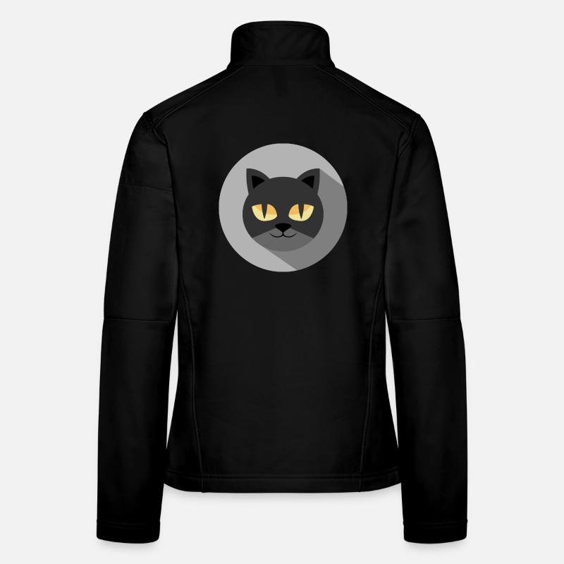 cat cats night eyes comic cartoon icon icon Women's Softshell Jacket