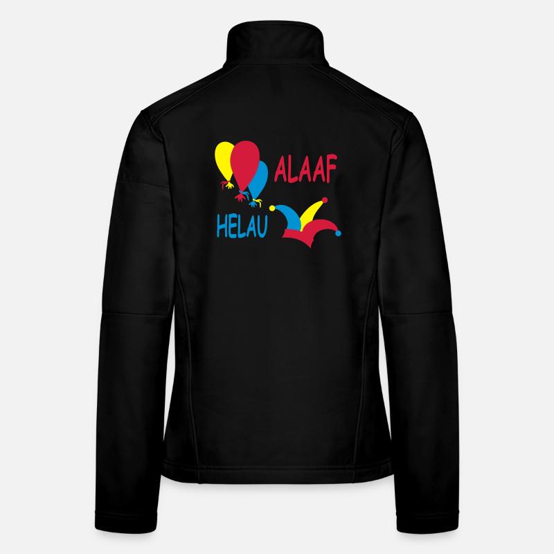 Illustration colorée de carnaval et de clown Veste en tissu softshell Femme