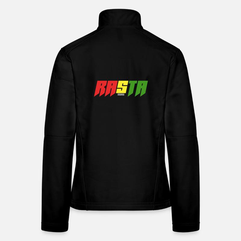 Rasta Farbblock Logo - Frauen Softshelljacke - Schwarz