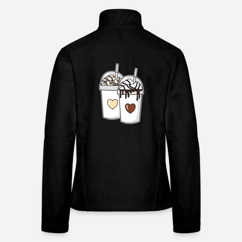 Couple de milkshake chocolat vanille Veste en tissu softshell Femme