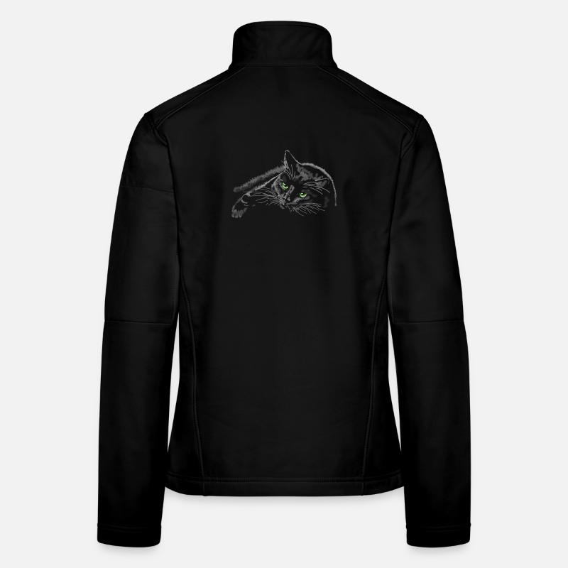 Schwarze Katze Frauen Softshelljacke