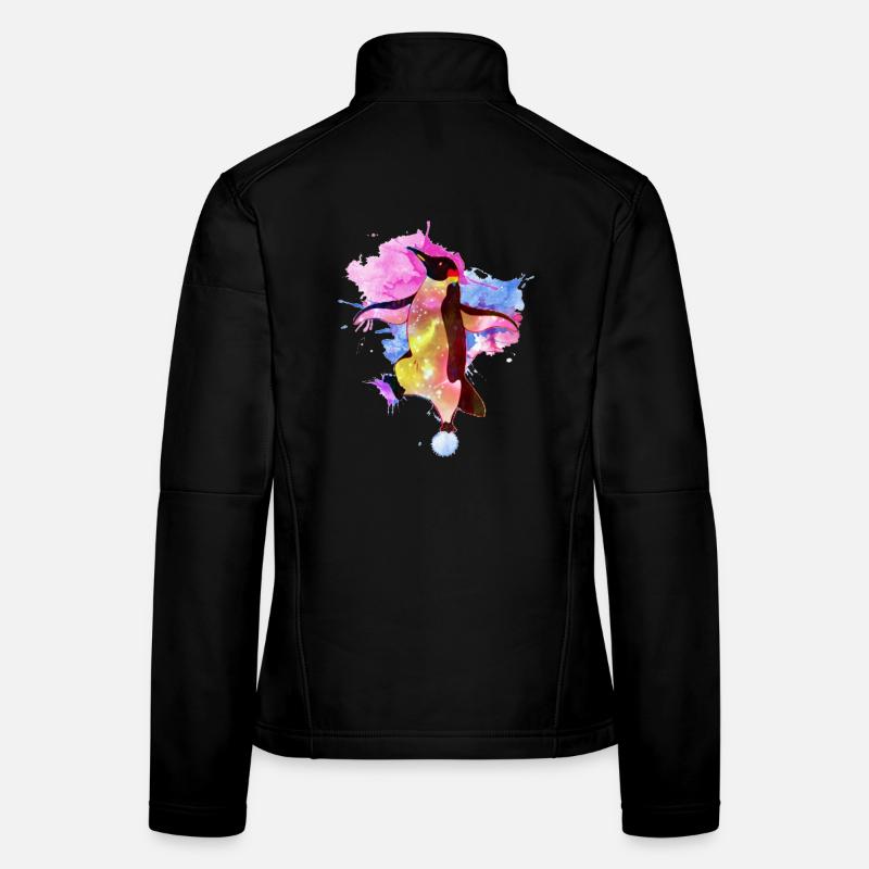 Kosmischer Pinguin Aquarell Frauen Softshelljacke