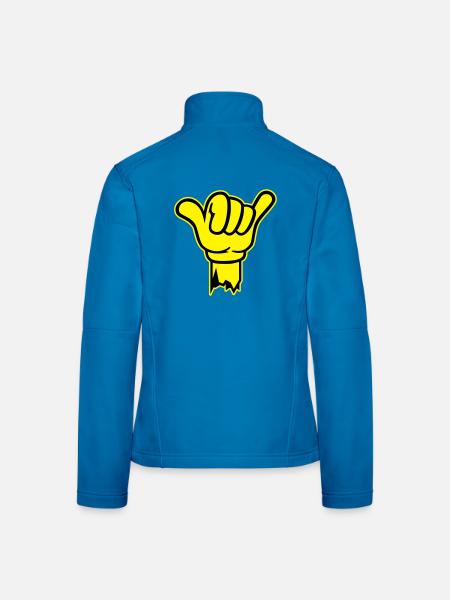 hand shaka finger - Frauen Softshelljacke - Schwarz - Hinten