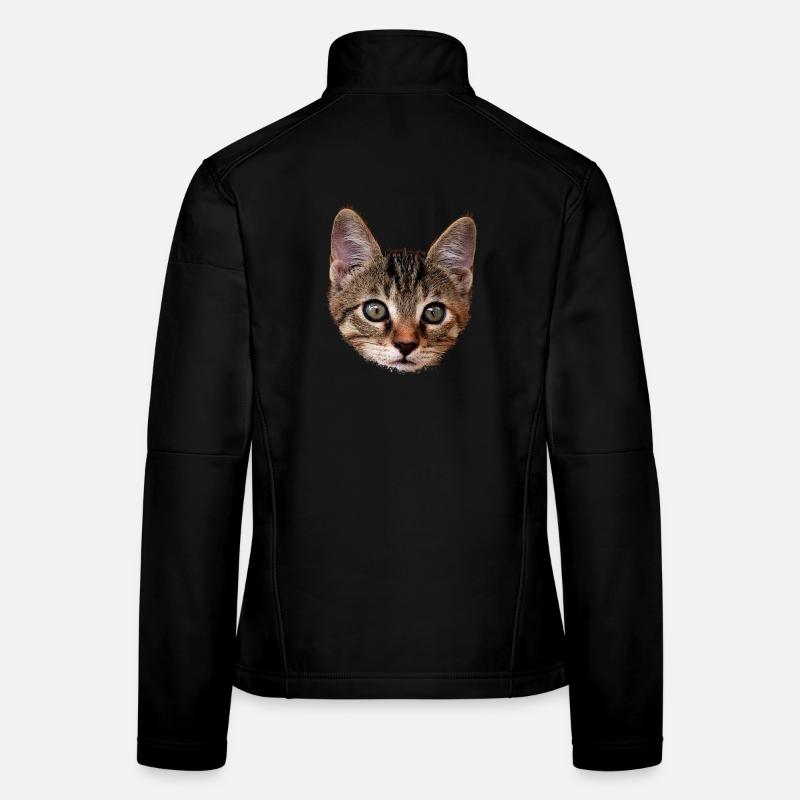 kätzchen Gesicht, tabby Motive, gestromt Frauen Softshelljacke