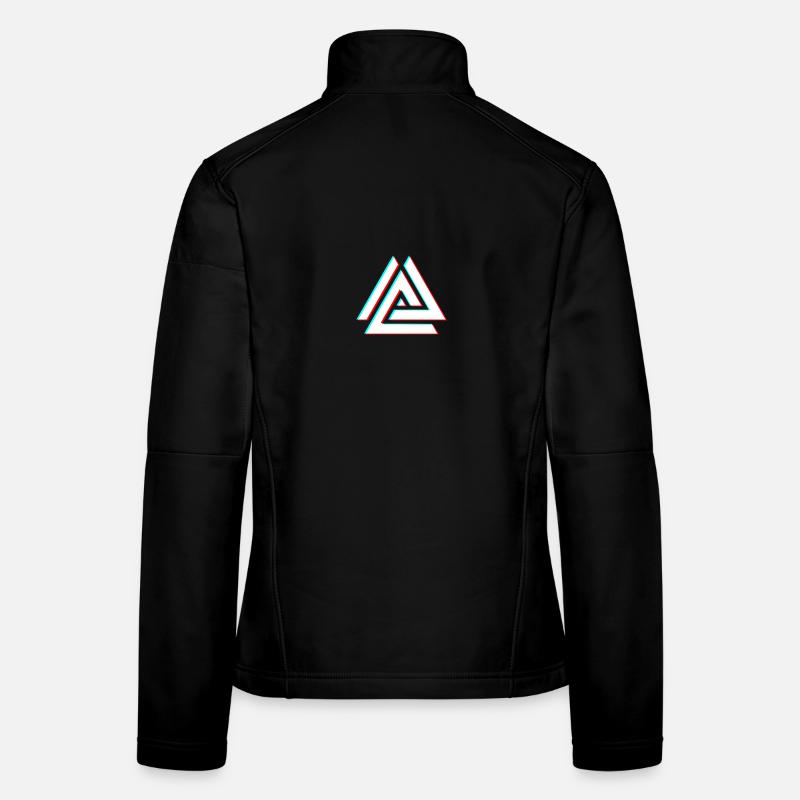 Triangle géométrique néon 3D Veste en tissu softshell Femme