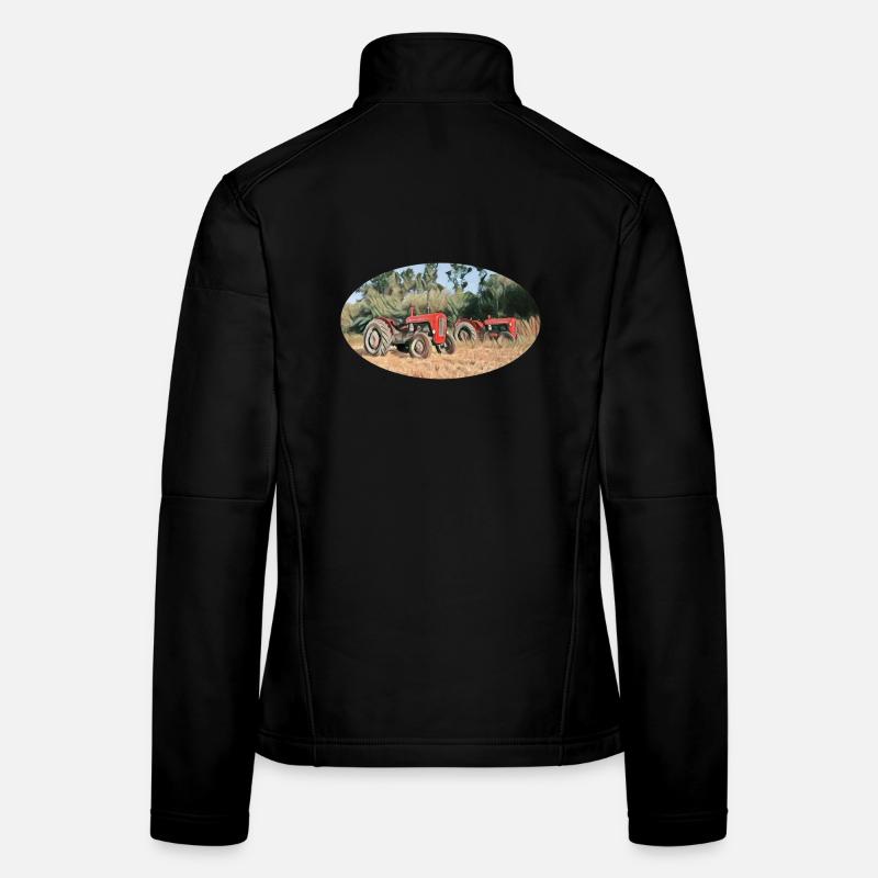 Rote Traktoren im Feld Frauen Softshelljacke
