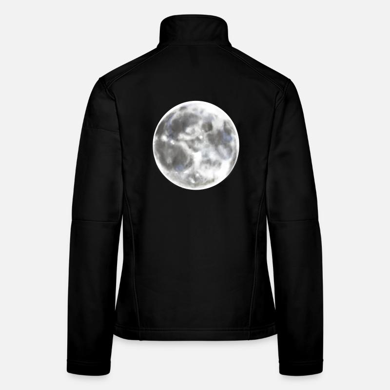 Nuit de pleine lune lune Veste en tissu softshell Femme
