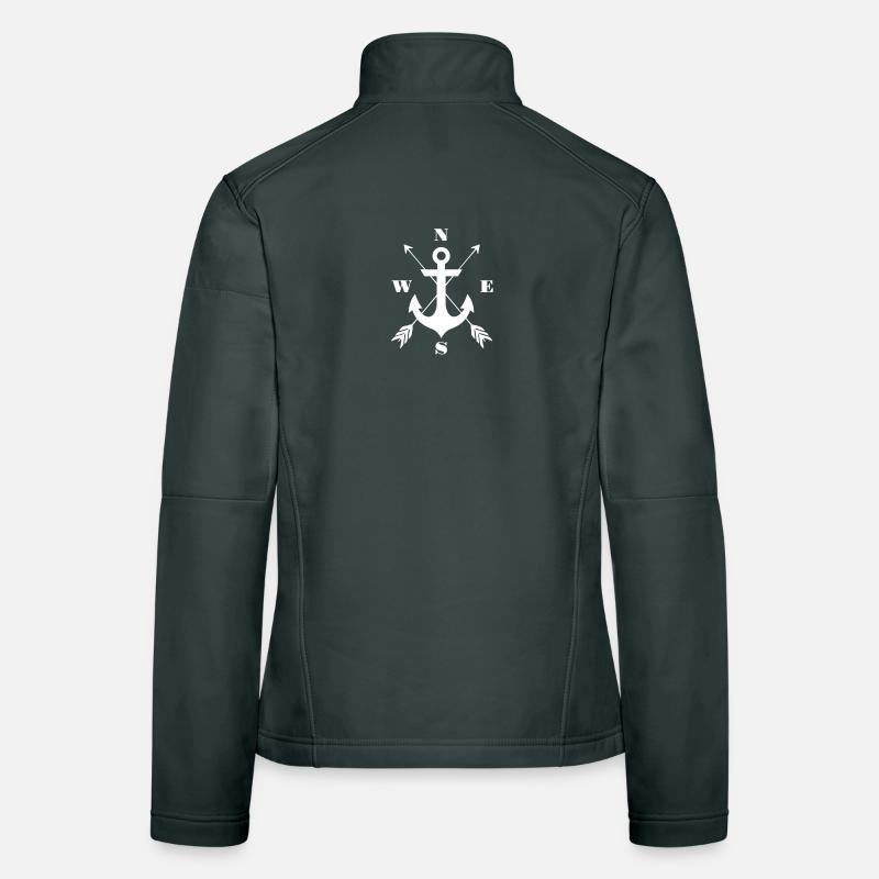 Anker Kompass Emblem Nautik Design Frauen Softshelljacke