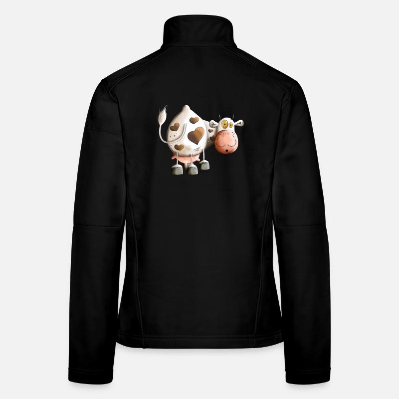 Kuh mit Herz Frauen Softshelljacke